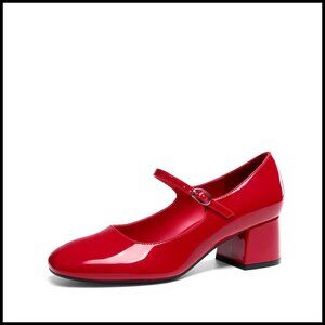 Vintage Mary Jane Pumps Chunky Block Heels Retro Elegant Wedding Shoes